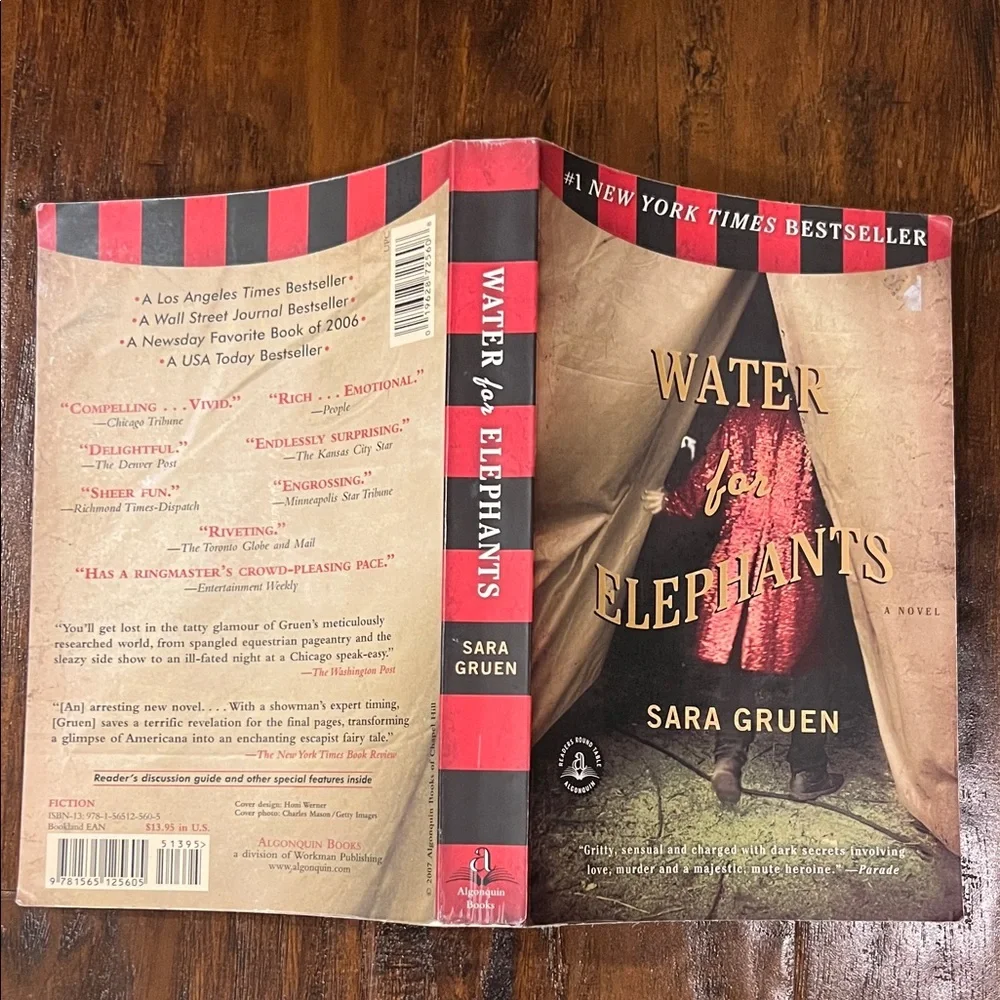 Water for Elephants by Sara Gruen NEW YORK TIMES BESTSELLER - Picture 2 of 3